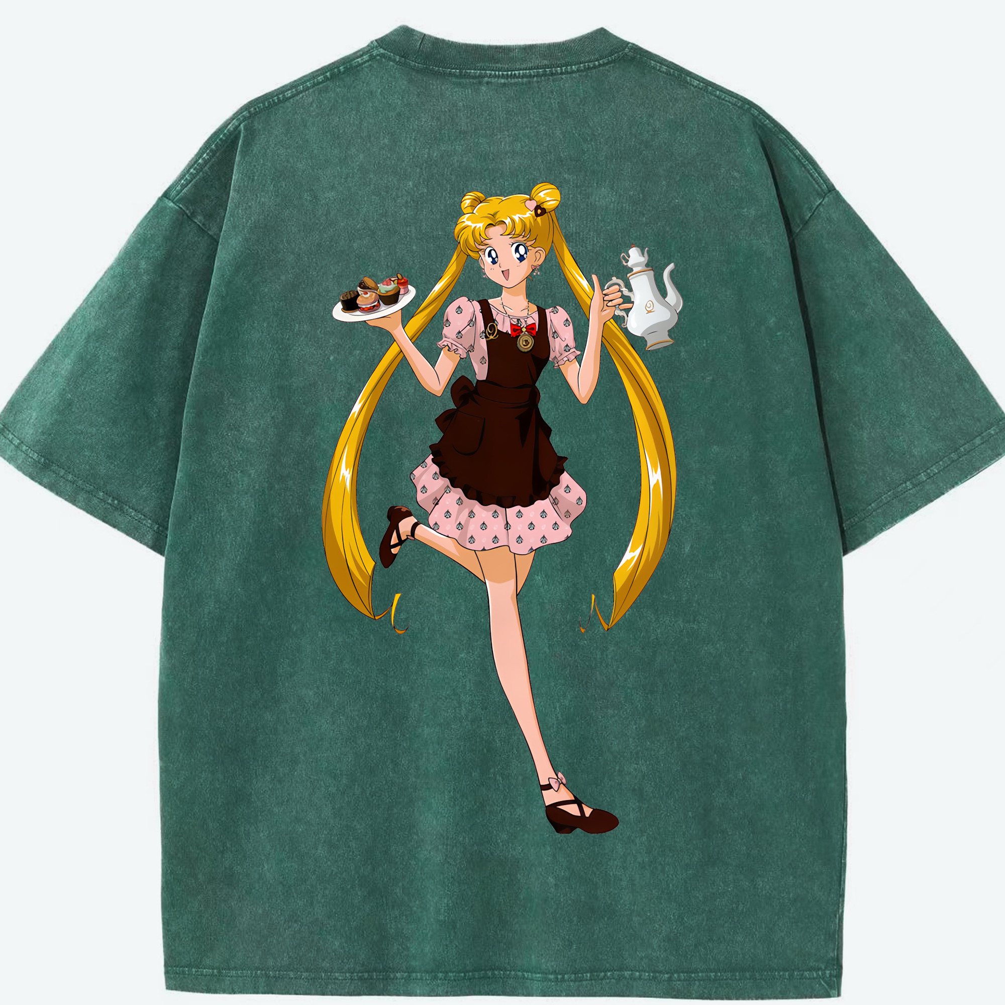 （画像用） 美少女戦士セーラームーン 愛野 美奈子 あいの みなこ Sailor Moon Aino Minako 綿100% ヴィンテージ風 半袖Tシャツ（背面プリント）